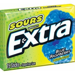 Wrigley Extra 15 Stick Sour Blue Raspberry 10ct