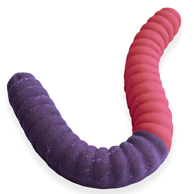 World's Largest Gummy Worm Neon Sour 2 Tone Grape/Watermelon Blister Packaging 26 Inches 3lb 1ct