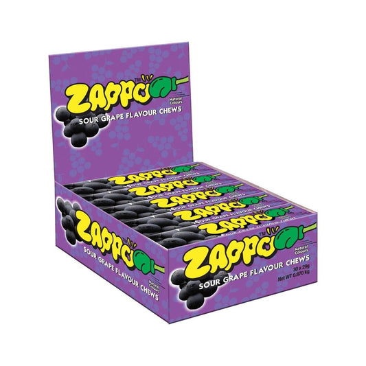 Zappo Sour Grape Chews 29g 30ct (Australia)