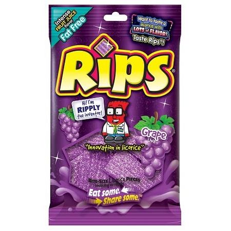 Rips Bites Grape Bag 4oz 12ct