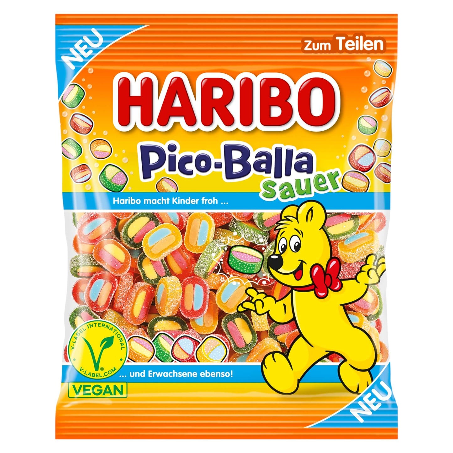 Haribo Fruit Soccer Balls - Pico Balla Sauer 160g 40ct (Europe)