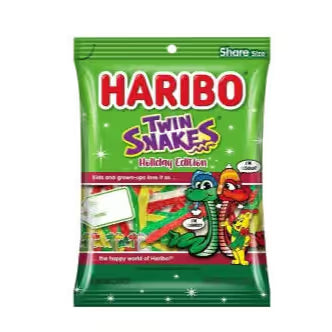 Haribo Holiday Edition Twin Snakes 4oz 12ct