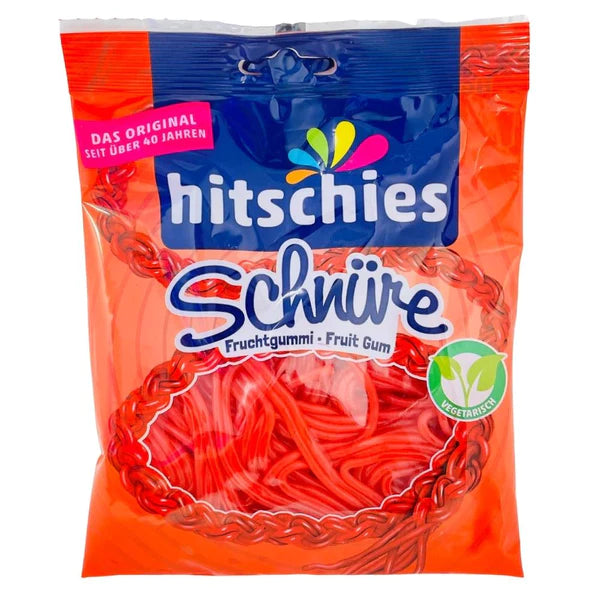 Hitschies Strawberry Laces Gummies 125g 15ct Vegan (Europe)