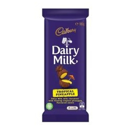 Cadbury Dairy Milk Tropical Pineapple Chocolate Block 180g 15ct (Australia) - candynow.ca
