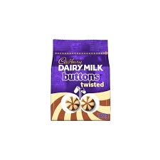 Cadbury Milk & White Giant Twist Buttons 100g 10ct (UK)