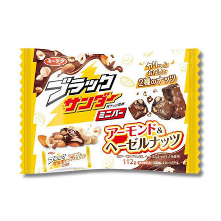 Yuraku Black Thunder Chocolate Mini Bars Almond & Hazelnut 112g 12ct (Japan)