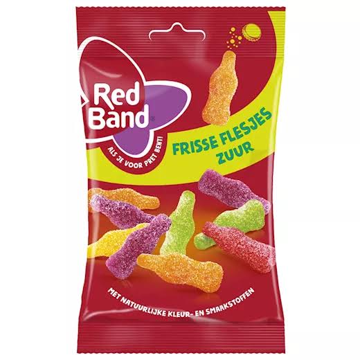 Red Band Fresh Sour Bottles Bag 120g 12ct (Europe)