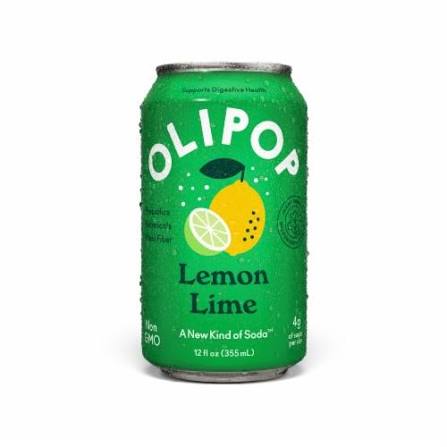 OLIPOP Lemon Lime Soda 12oz 4ct (Shipping Extra, Click for Details)