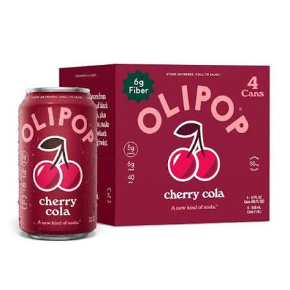 OLIPOP Cherry Cola Soda 12oz 4ct (Shipping Extra, Click for Details)