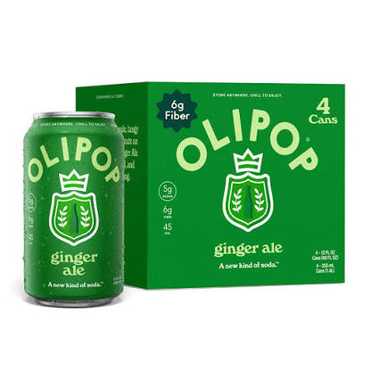 OLIPOP Ginger Ale Soda 12oz 4ct (Shipping Extra, Click for Details)