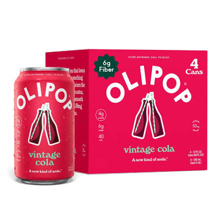 OLIPOP Vintage Cola Soda 12oz 4ct (Shipping Extra, Click for Details)