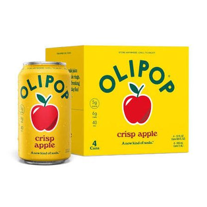 OLIPOP Crisp Apple Soda 12oz 4ct (Shipping Extra, Click for Details)