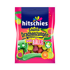 Hitschies Sour Dragon Tongues Brizzl Balls Peg Bag 100g 12ct (Europe)