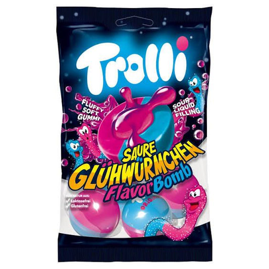 Trolli Flavor Bomb Saure Glühwürmchen Bags 75g 21ct (Europe)
