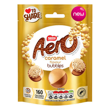 Aero Bubbles Caramel Pouch 92g 8ct (UK)