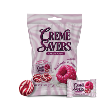 Creme Savers Raspberry Peg Bag 6.25oz 12ct