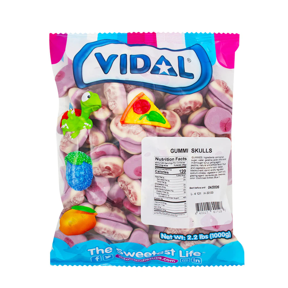 Vidal Halloween Bulk Gummi Skulls 2.2lbs 1ct
