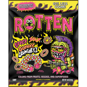 Rotten Spicy Sour Gummy Cruncheez 1.8oz 8ct