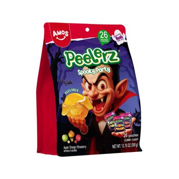 Amos Halloween Peelerz 26pc Spooky Gummy Variety Bag 13.76oz 6ct