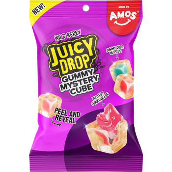 Amos Juicy Drop Gummy Mystery Cube Wild Berry Peg 5oz 12ct