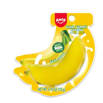 Amos Peelerz Giant Gummy Banana 4.76oz 12ct