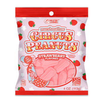 Melster Circus Peanuts Strawberry DRC Peg Bag 4oz 12ct