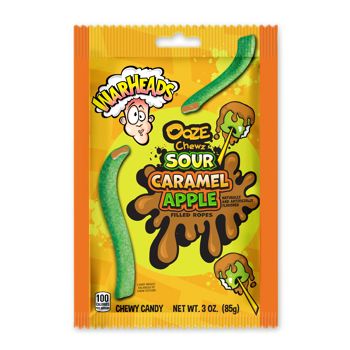 Warheads Halloween Ooze Chewz Caramel Apple Ropes Peg Bag 3oz 12ct