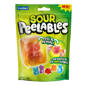 Frankford Peelables Sour Assorted Animals Gummy Bag 4.25oz 9ct