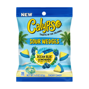 Calypso Sour Wedges Peg Ocean Blue 4.5oz 12ct