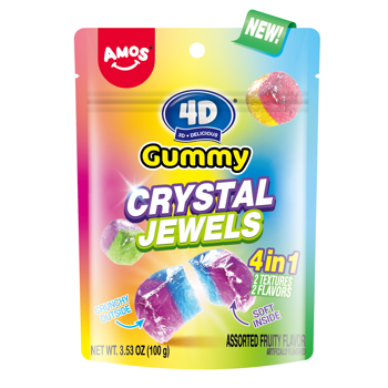 Amos 4D Gummy Crystal Jewels 3.53oz 12ct