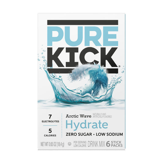 Pure Kick Arctic Wave Hydrate Drink Mix 6ct Singles to Go 0.66oz 12ct