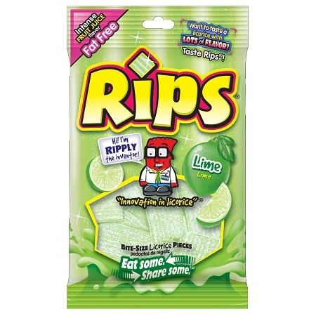 Rips Bites Lime Bag 4oz 12ct