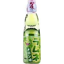 HATA KOSEN Bottle Ramune Melon 200ml 30ct (Japan) (Pallet Shipping Only) (Shipping Extra, Click for Details)