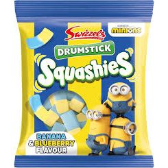Swizzels Squashies Minion Banana Blue Berry Flavor 140g 10ct