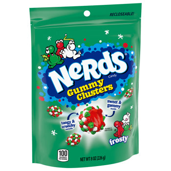 Nerds Holiday Frosty Gummy Clusters Stand Up Bag 8oz 6ct