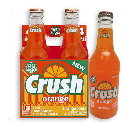 Crush Orange Real Cane Sugar Soda 4x6PK Glass Bottle 12oz 24ct (Pallet Shipping Only) (Shipping Extra, Click for Details)