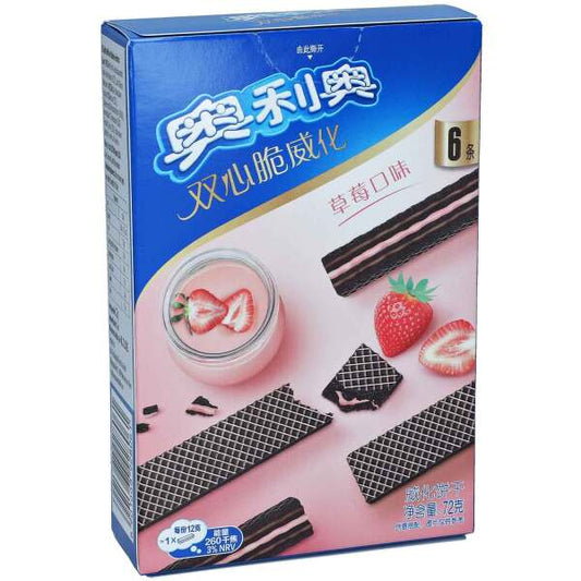 Oreo Double Crunchy Wafer Strawberry Flavor 72g 24ct (China) - candynow.ca