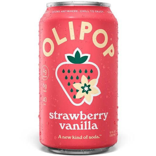 OLIPOP Strawberry Vanilla Soda 12oz 4ct (Shipping Extra, Click for Details)