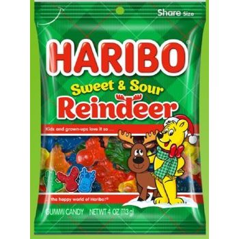 Haribo Sweet & Sour Reindeer 4oz 12ct