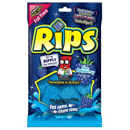 Rips Bites Blue Raspberry Bag 4oz 12ct