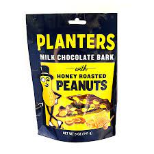 Planters Milk Chocolate Bark With Honey Roasted Peanut 5oz 6ct