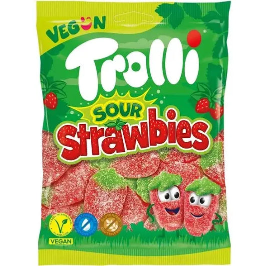 Trolli Sour Strawbies Bag 150g 21ct (Europe)