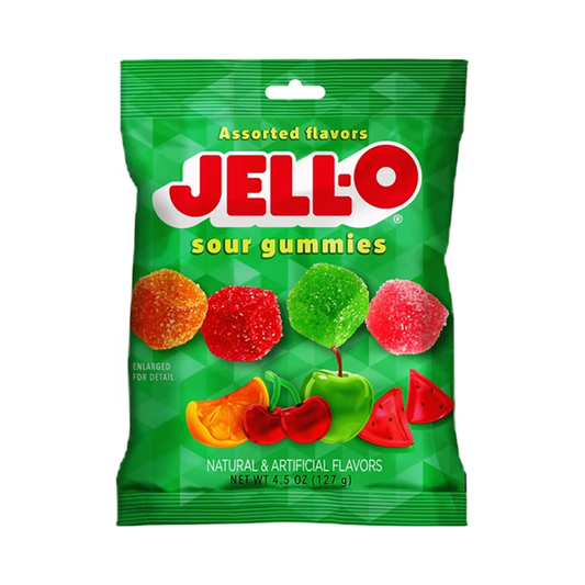 NEW! Jell-O Gummy Cubes Sour 127g 12ct (CAN)