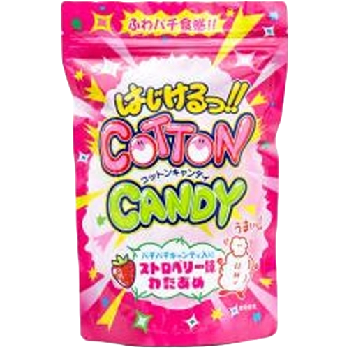 Yaokin Popping Cotton Candy Strawberry Flavor 50g 12ct (Japan)