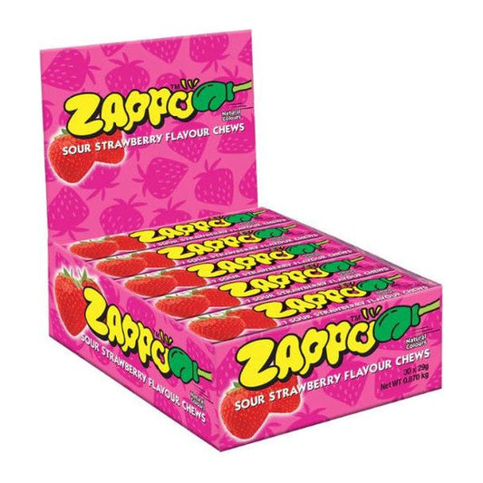 Zappo Sour Strawberry Chews 29g 30ct (Australia)