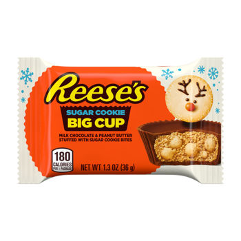 Reese's Milk Chocolate Peanut Butter Cup Big Cup Stuffed With Sugar Cookie Bits Standard Bar 1.3oz 16ct