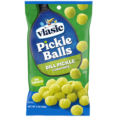 Vlasic Pickle Balls Dill Pickle Flavored Corn Puffs 2oz 12ct