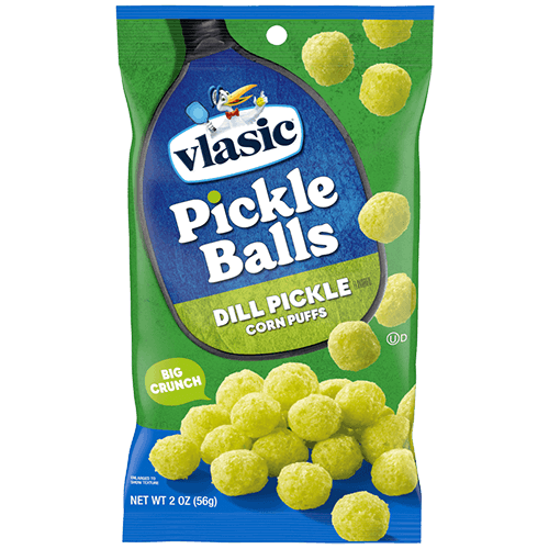 Vlasic Pickle Balls Dill Pickle Flavored Corn Puffs 2oz 12ct