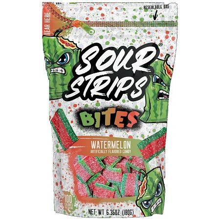 Sour Strips Bites Peg Bag Watermelon 6.35oz 10ct