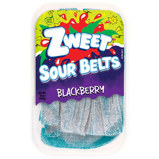 Zweet Sour Belts Blackberry Tray (Halal & Kosher Certified) 10oz - 285g 6ct